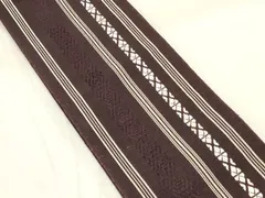平和屋着物◎男性　本場筑前博多織　角帯　献上柄　正絹　逸品　未使用　CAAT0140ft