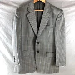 ダックス Daks ジャケット テーラード チェック 裏地付き 日本製 グレー系 ABサイズ 948522