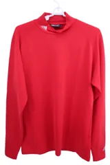 【美品】adidas(アディダス) 長袖モックネックシャツ 赤 メンズ O ゴルフ用品 2503-0498 中古