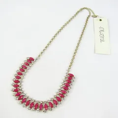 ネックレス 未使用 ビジュー ペンダント アクセサリー レディース ゴールド/ピンク necklace