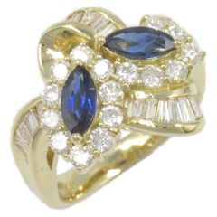 ジュエリー JEWELRY リング・指輪 サファイア ダイヤモンド リング ｻﾌｧｲｱ 9.5g #10.5 K18（イエローゴールド） ダイヤモンド リング レディース Used A