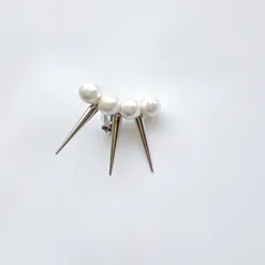 コットンパール×スタッズイヤークリップ　スパイク　トゲトゲ　パンク　モード　ロック