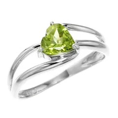 指輪 レディース 18金 リング ペリドット ハート K18WG ホワイトゴールド 日本製 刻印入り【アクセサリーマート/メルカリShops店】