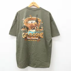 XL/古着 半袖 ビンテージ Tシャツ メンズ 00s シカ 大きいサイズ コットン クルーネック 緑 グリーン 24apr11 中古