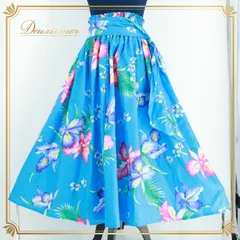 フラダンス 衣装 スカート ブルー系 フラ ダンス 水色 花柄 ハワイアン 軽い 鮮やか 明るい ハワイ製 紫 緑 白 黄 アロハ タヒチアン 華やか グリーン系 ピンク系 パープル系 イエロー系 ホワイト系 ②
