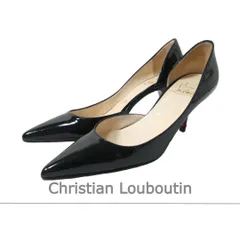 Christian Louboutin クリスチャンルブタン セパレートパンプス ポインテッドトゥ ハイヒール エナメル パテントレザー ブラック サイズ34 約21cm レディース