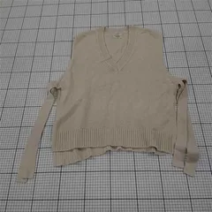 ◇ Θ Ungrid アングリッド サイドカット サイドリボン ニット ベスト サイズF ベージュ系 レディース E  【1509100076988】