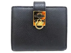 新品級✨CAFUNE カフネ ダブルCウォレット三つ折り財布 黒革 箱・巾着付き 新品級✨CAFUNE カフネ ダブルCウォレット三つ折り財布 黒革 箱
