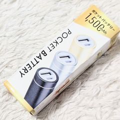 【未使用】ポケットバッテリー POCKET BATTERY 1500mAh 小型 軽量 シルバー 充電器