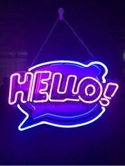 ネオンサイン 「HELLO!」 ネオン管 広告用看板 ディスプレイ 居酒屋 中華料理 インテリア ホームデコレーション カフェ 喫茶店 ギフト 省エネ  アメリカン 室内装飾 プレゼント　オーダーメイド　オリジナル