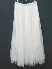 ◇ ⊂ fifth フィフス ロング丈 チュール スカート サイズM アイボリー レディース E  【1503040009563】