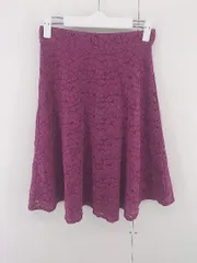 ◇ ●未使用● ◎ PROPORTION BODY DRESSING タグ付 デザイン レース 膝丈 フレア スカート サイズ2 ワイン系 レディース E  【1305300012111】