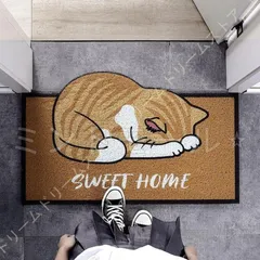新しい未使用 玄関マット 外用 ドアマット 猫 屋内マット かわいい 泥落としマット 滑り止め マット 屋内 洗面所マット 屋外 キッチンマッ
