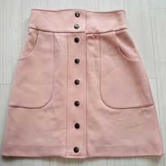 美品 レッドヴァレンティノミニスカート フリル メタルボタン M G0074