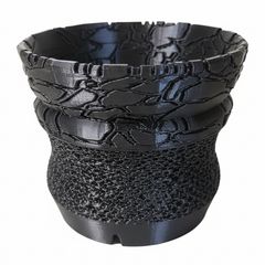ロングらせん美 Sスリット 紲鉢 綱木紋 新品 観葉植物 ブラック 貴重