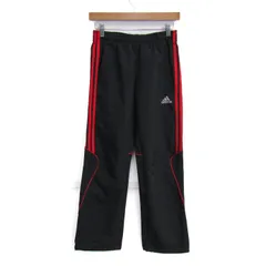 アディダス ロングパンツ ジャージパンツ スポーツウエア ボトムス 黒 赤 レディース JSサイズ ブラック×レッド adidas 【中古】