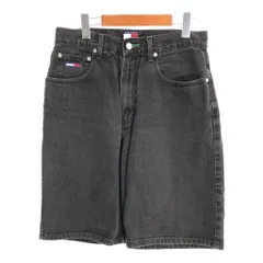 90年代 TOMMY JEANS トミージーンズ デニム ショートパンツ ブラック (メンズ W32) 中古 古着 R5707