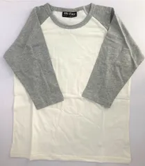 キッズ　ラグランスリーブTシャツ　七分袖　グレー