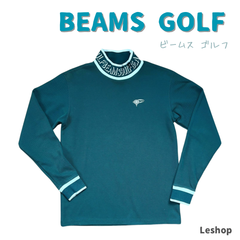 BEAMS GOLF ビームス ゴルフ/リブロゴツイルジャージ/モックネックシャツ/グリーン