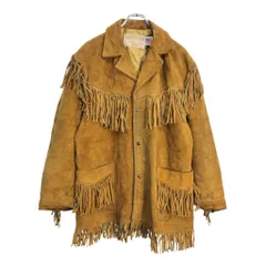 70年代 USA製 Schott ショット WESTERN スエードレザー ウエスタンジャケット フリンジ ブラウン(メンズ 44)中古 古着 U4809