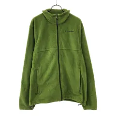 コロンビア ロゴ刺_ スタンドカラー フリースジャケット M グリーン Columbia アウトドア メンズ