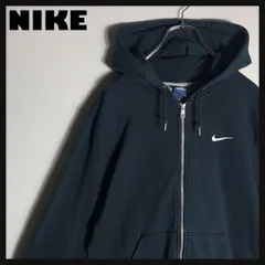 NIKE フルジップパーカー 刺繍ロゴ 黒 XL