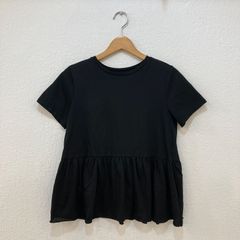 ルスークホリディ LE SOUK HOLIDAY【M】ブラック プルオーバー 裾フレア 半袖