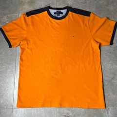 TOMMY HILFIGER  Tシャツ  XL size  オレンジ  トミーヒルフィガー  半袖  無地  ロゴ  古着