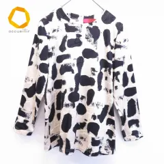 ウンガロ Ungaro ヴィンテージ  シルク ブラウス プルーオーバー 総柄 842069k★のサムネイル