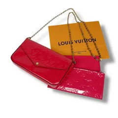ルイヴィトン　LOUIS VUITTON ポシェットフェリシー　チェーンショルダーバッグ　チェーンウォレット　ヴェルニ　パテントレザー　ピンク