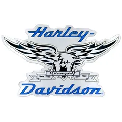 【メール便発送】ステッカー バンパーデカール HARLEY-DAVIDSON ハーレーダビッドソン メタリックイーグル（ブルー） HDS-413 アメリカン雑貨のサムネイル