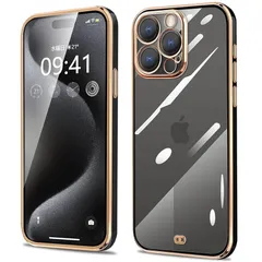 iPhone15 Pro ケース クリア アイフォン15pro カバー シリコン メッキ加工 耐衝撃 透明 TPU 落下防止 防塵 薄型 軽量 一体型 変形防止 人気 おしゃれ 全面保護 iPhone 15pro(ブラック) 0