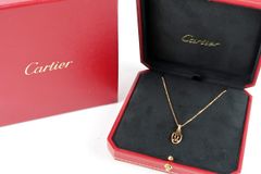 Cartier ネックレス ロゴチャーム ゴールドカラー ピンクサファイア 