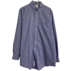 BROOKS BROTHERS 長袖 チェックシャツ 16 XL 程 ブルー ホワイト ブルックスブラザーズ ボタンダウン 古着卸 アメリカ仕入 a701-5604のサムネイル