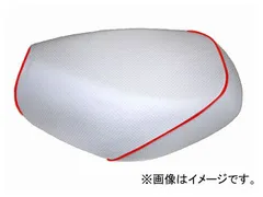 2輪 グロンドマン 国産シートカバー エンボスホワイト/赤パイピング（張替） 品番：GH29YC280P40 ヤマハ リモコンジョグ/ZR（5KN/5SU/5PT/5SW）