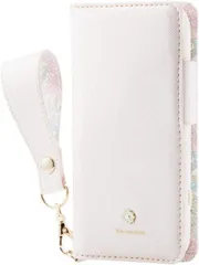 エレコム PM-F213PLFJM3WH らくらくスマホ F-52B ケース カバー レザー 手帳 フラップ マグネット ミラー付 耐衝撃 ホワイト