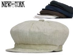 USA製ニューヨークハットLinen NewsboyリネンOatmeal新品 L（2
