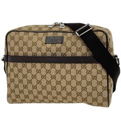 グッチ GUCCI GG柄 ショルダーバッグ 肩掛け 斜め掛け ショルダーバッグ GGキャンバス ベージュ ブラウン 449173 レディース 【中古】