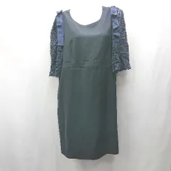 ◇ ⊂ Sweet Mommy レース袖 マタニティ 七分袖 膝下丈 ワンピース サイズＬ ネイビー レディース E  【1502200004370】