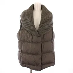 ラルフローレン RALPH LAUREN ダウンベスト ジャケット ジップアップ ショールカラー ニット切替 グレー /BMのサムネイル