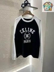 【今日WTO】Celine 25FW 早秋 麦穂凱旋門プリントロングスリーブ T シャツ-NJ80