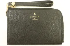 【中古】 LANVIN en Bleu レディース財布 -- L字ジップ財布 LANVIN en Bleu -- 黒 ブラック ロゴ