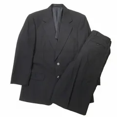 美品 シーケーカルバンクライン ck Calvin Klein 春夏 シングル スーツ ウール混 テーラード ジャケット 2B ブレザー パンツ ストレート ツータック 2タック スラックス ボトムス セットアップ M 無地 紺 ネイビー メンズ