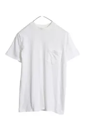 【お得なクーポン配布中!】 80s USA製 ジョッキー ポケット付き 無地 半袖 Tシャツ メンズ M 小さめ S 古着 ヴィンテージ シングルステッチ ポケT インナー ホワイト