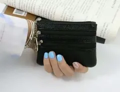 超人気　レディース　メンズ　キーリング 小銭入れ ブラック　黒　財布　キーホルダ