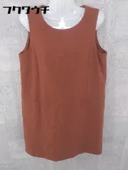 ◇ NOMBRE IMPAIR ノンブル アンペール バックジップ ノースリーブ 膝丈 ワンピース サイズF ブラウン レディース 【中古】 【1002801100681】