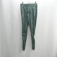 ◇ ⊂ ZARA ザラ レザー系 テーパードパンツ サイズM ダークグリーン レディース E  【1410100016211】
