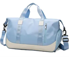 ライトブルー RIMINA スポーツバッグ ジムバック 旅行バッグ ボストンバッグ シューズ収納 大容量 4way メンズ レディース ユニセックス 乾湿分離 アウトドア ゴルフバッグ 機内持込 水泳バッグ ダッフルバッグ トラベルバッグ(ライトブルー)