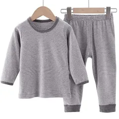 グレー_90 POBIDOBY キッズ 男児女児 綿 100% ルームウェア 長袖 パジャマ ねまき 上下セット 女の子 男の子 寝巻き ハイエンド ボーイズ ガール 2-14歳