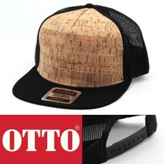 平ツバ キャップ 帽子 オットー otto 5 Panel Mid Profile MeshBack Trucker Snapback Hat ブラック/コルク 154-1174-O フリーサイズ USA